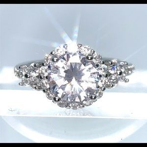 2 ct Engagement ring eternity band promise ring lab Diamond 18k crystal jewelry